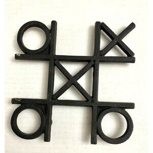 VINTAGE VICTOR GOLDMAN TIC  Tac Toe Cast Iron Trivet Hot Plate Holder